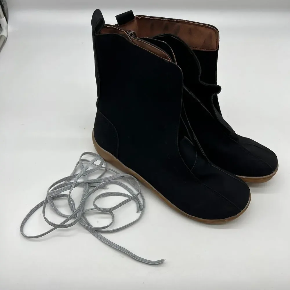 Ankle Boots Round Toe Casual Comfortable Lightweight Black Size 9US /40CN